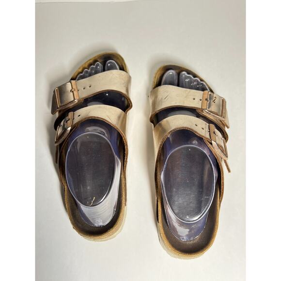 Birkenstock Metallic Copper Leather Arizona Adjust Sandal 38 Reg-Nar 7-7.5 - Picture 7 of 11